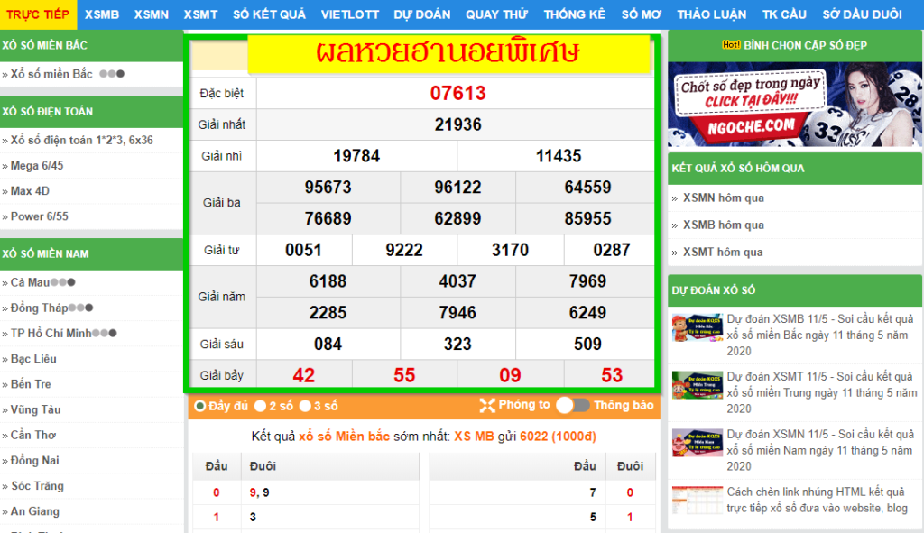 ผลรางวัลหวยฮานอยพิเศษ